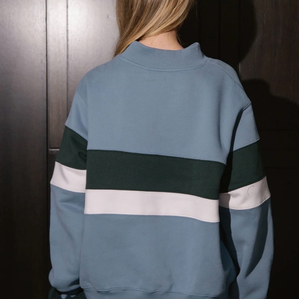 Parke Vintage Stripped Mock Neck Glacier - Picture 5 of 5